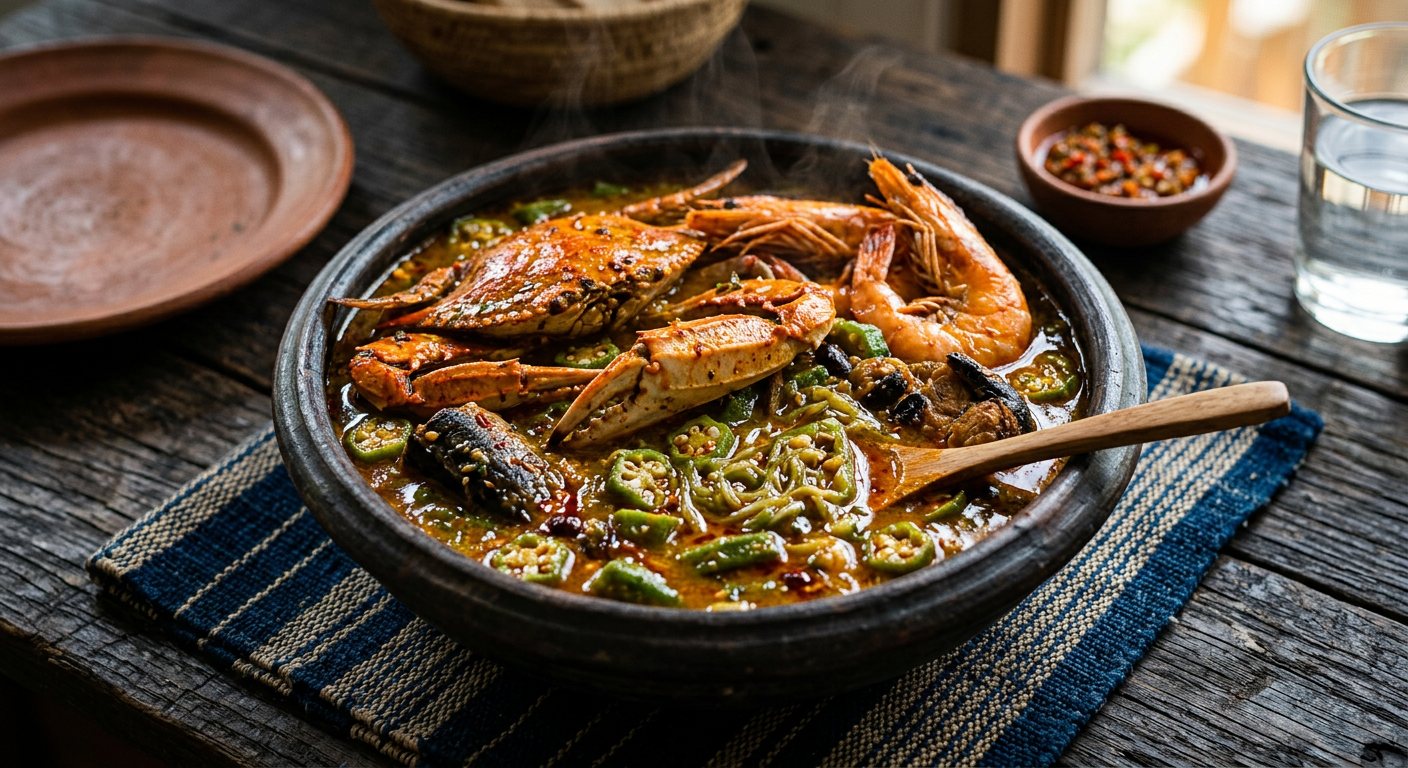 Fetridessi (Viscous Okra and Seafood Soup) — Togo
