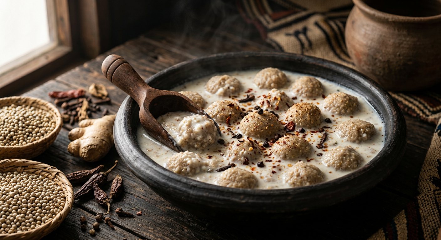 Fura da Nono (Spiced Millet Flour Spheres in Cultured Milk) — Burkina Faso