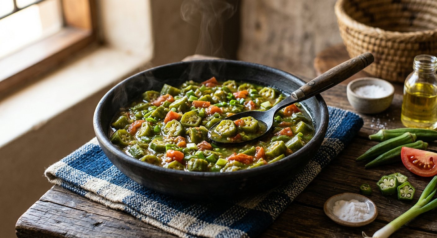 Derere (Sautéed Okra Relish with Bicarbonate of Soda) — Zimbabwe
