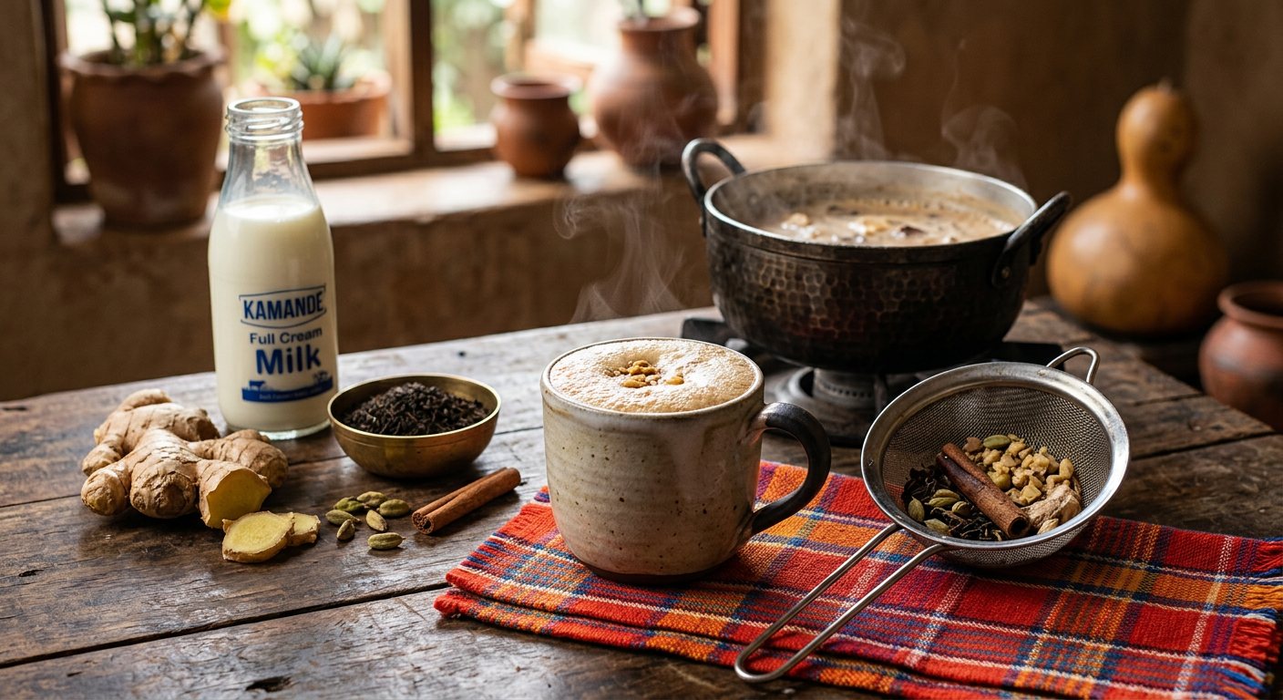 Chai ya Tangawizi (Spiced Ginger Milk Tea) — Kenya