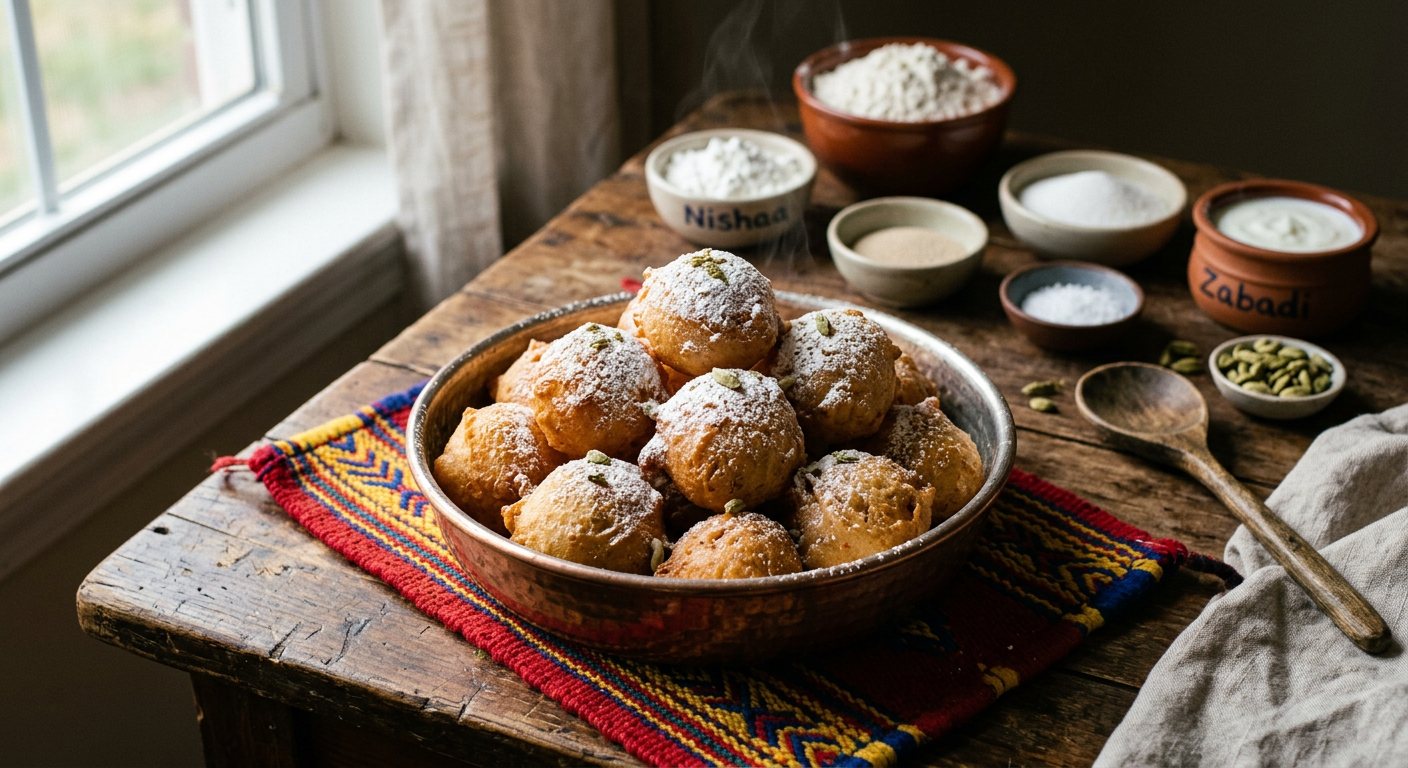 Zalabia (Crisp Cardamom Fried Dough Fritters) — Sudan