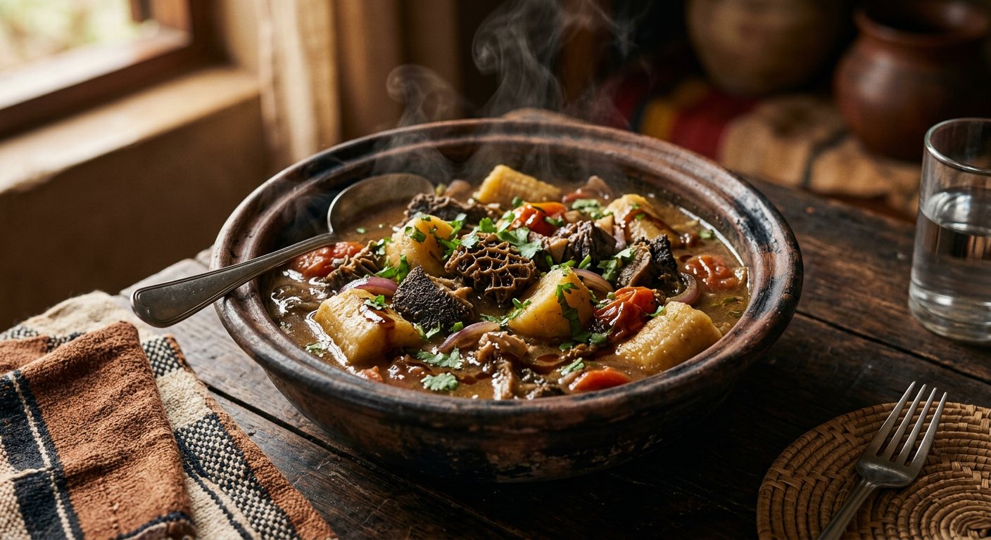 Katogo (Green Bananas Simmered with Beef Offal or Beans) — Uganda