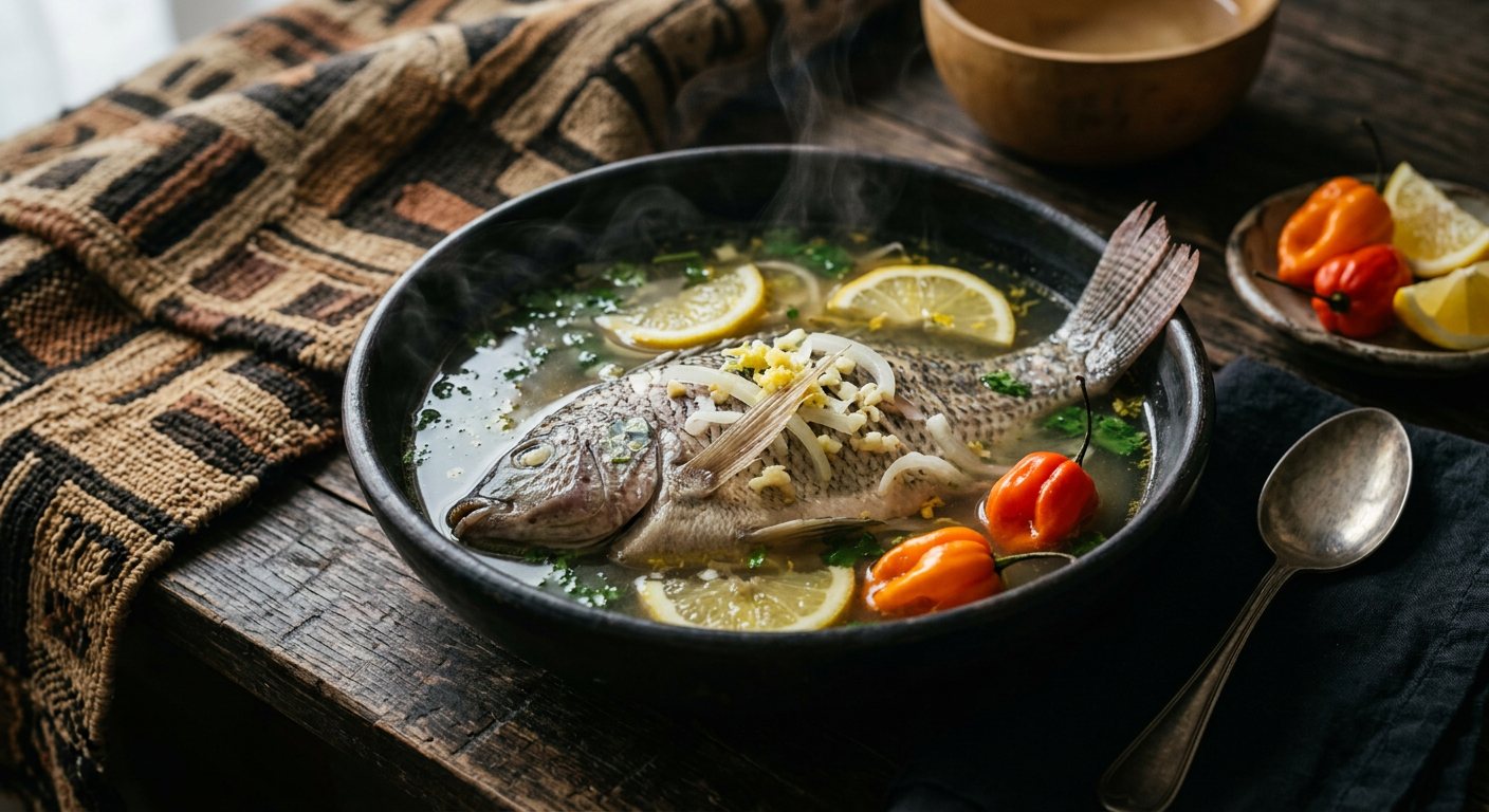 Bouillon de Poisson Frais au Citron (Fresh Tilapia Citrus Broth) — Republic of the Congo