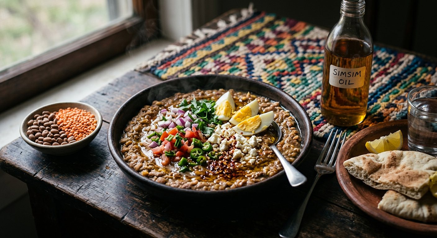 Ful Medames (Stewed Fava Beans with Sesame Oil) — South Sudan