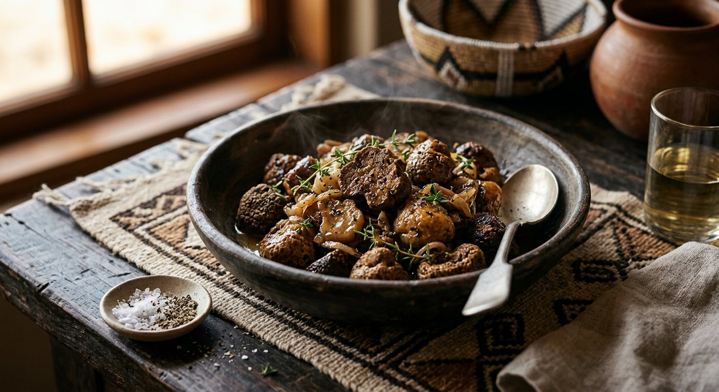 Kalahari !Khowa (Pan-Braised Desert Truffles) — Namibia