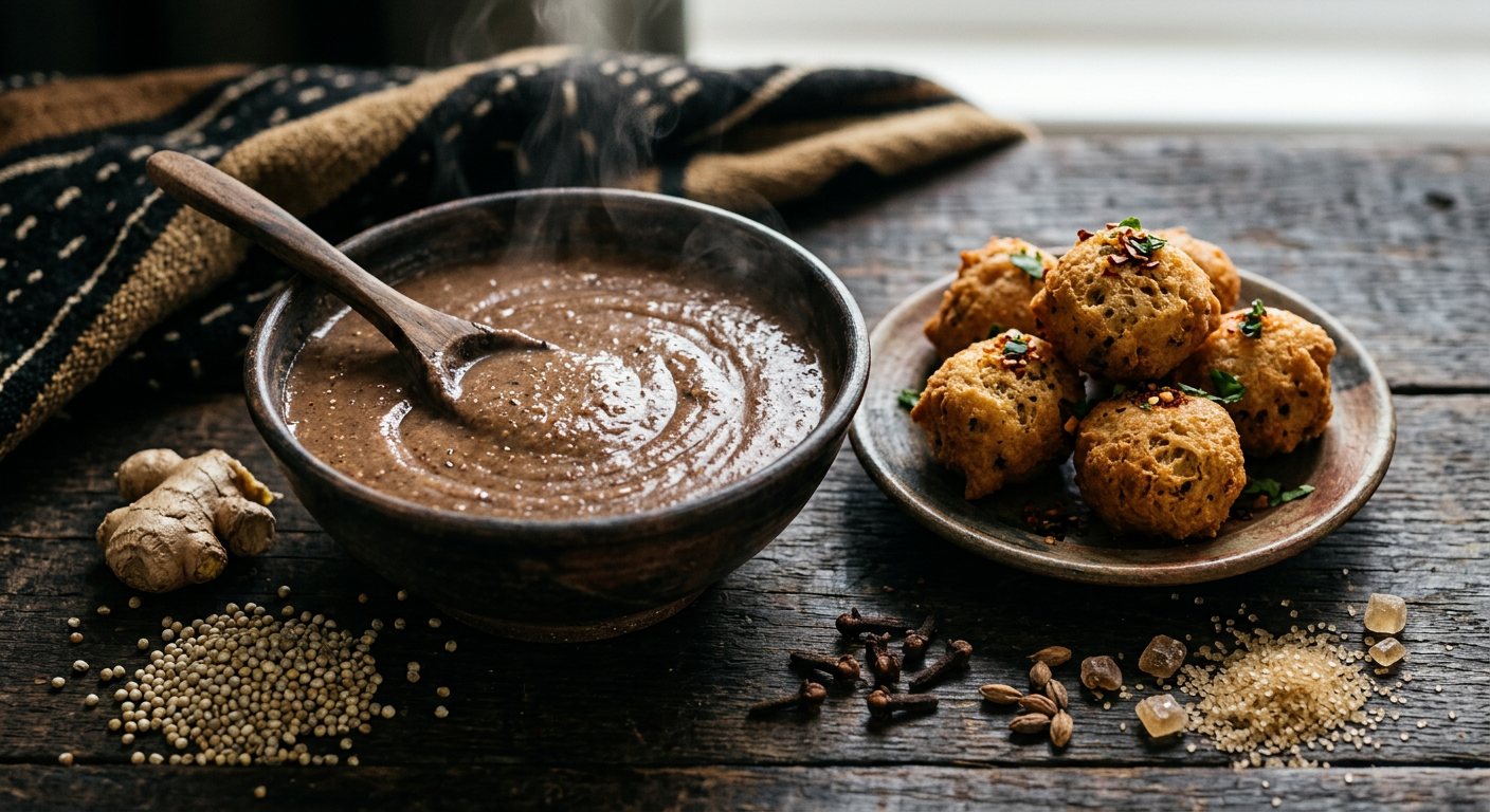 Koko da Kosai (Spiced Fermented Millet Porridge with Bean Fritters) — Niger