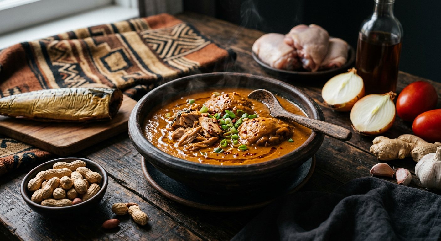 Salsa de Cacahuete Fang (Rich Groundnut and Smoked Fish Stew) — Equatorial Guinea