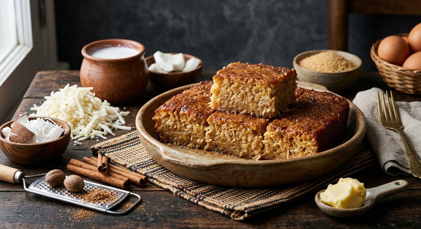 Bolo de Mandioca (Spiced Sweet Cassava and Coconut Cake) — Guinea-Bissau