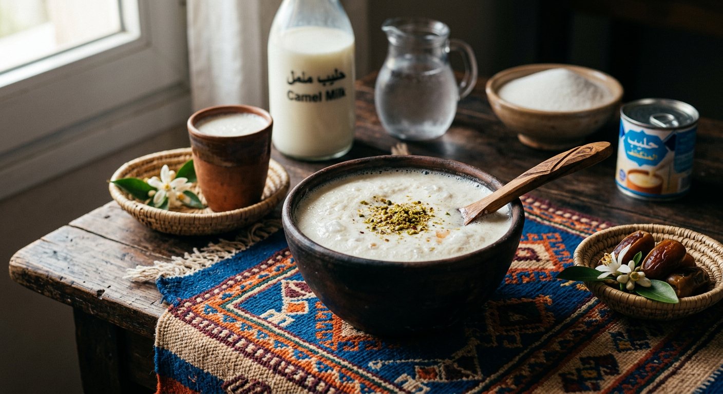 Zrig (Chilled Sweetened Curdled Camel Milk) — Mauritania