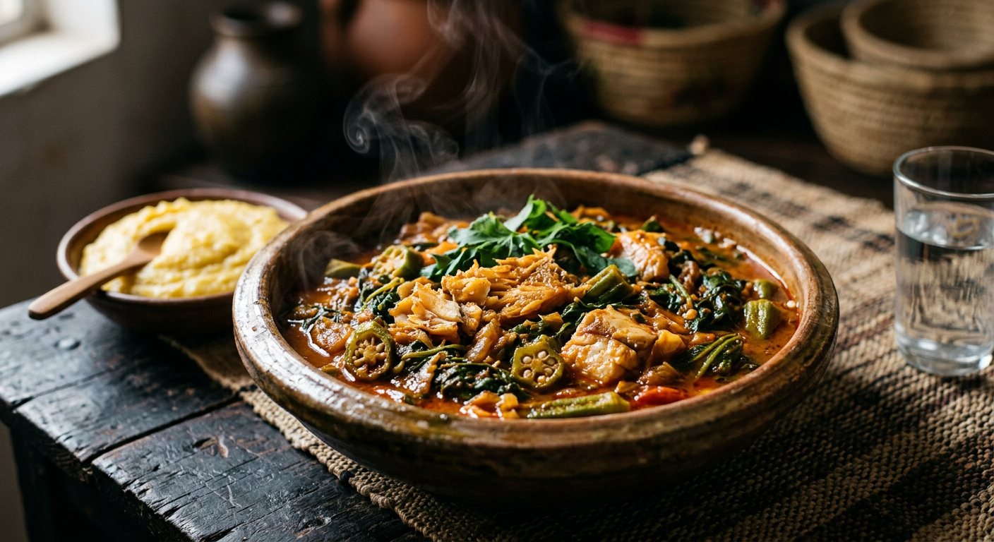 Calulu de Peixe Seco (Dried Fish and Greens Stew) — Angola