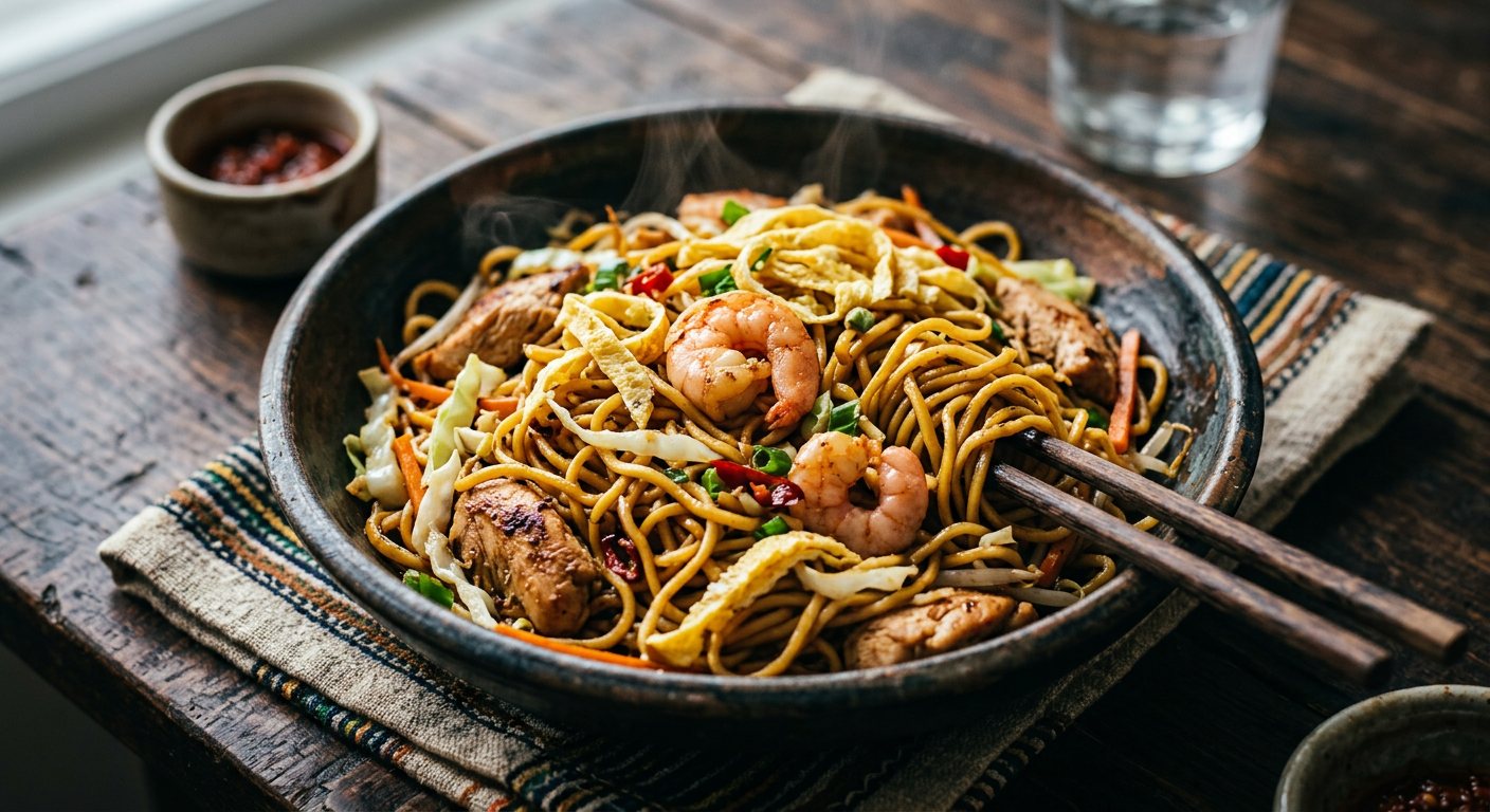 Mine Frire (Wok-Tossed Fried Egg Noodles) — Mauritius