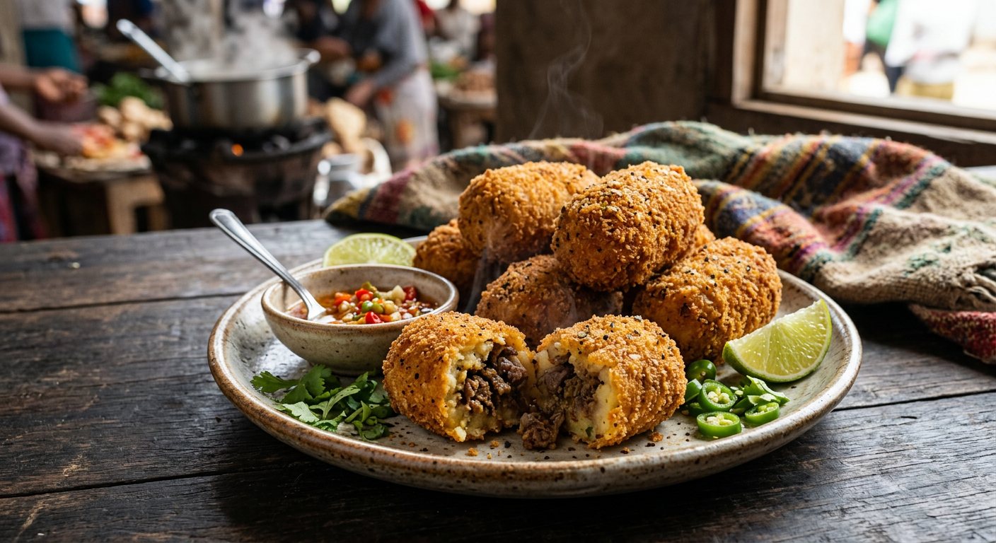Katlesy (Spiced mashed potato and minced meat croquettes) — Madagascar