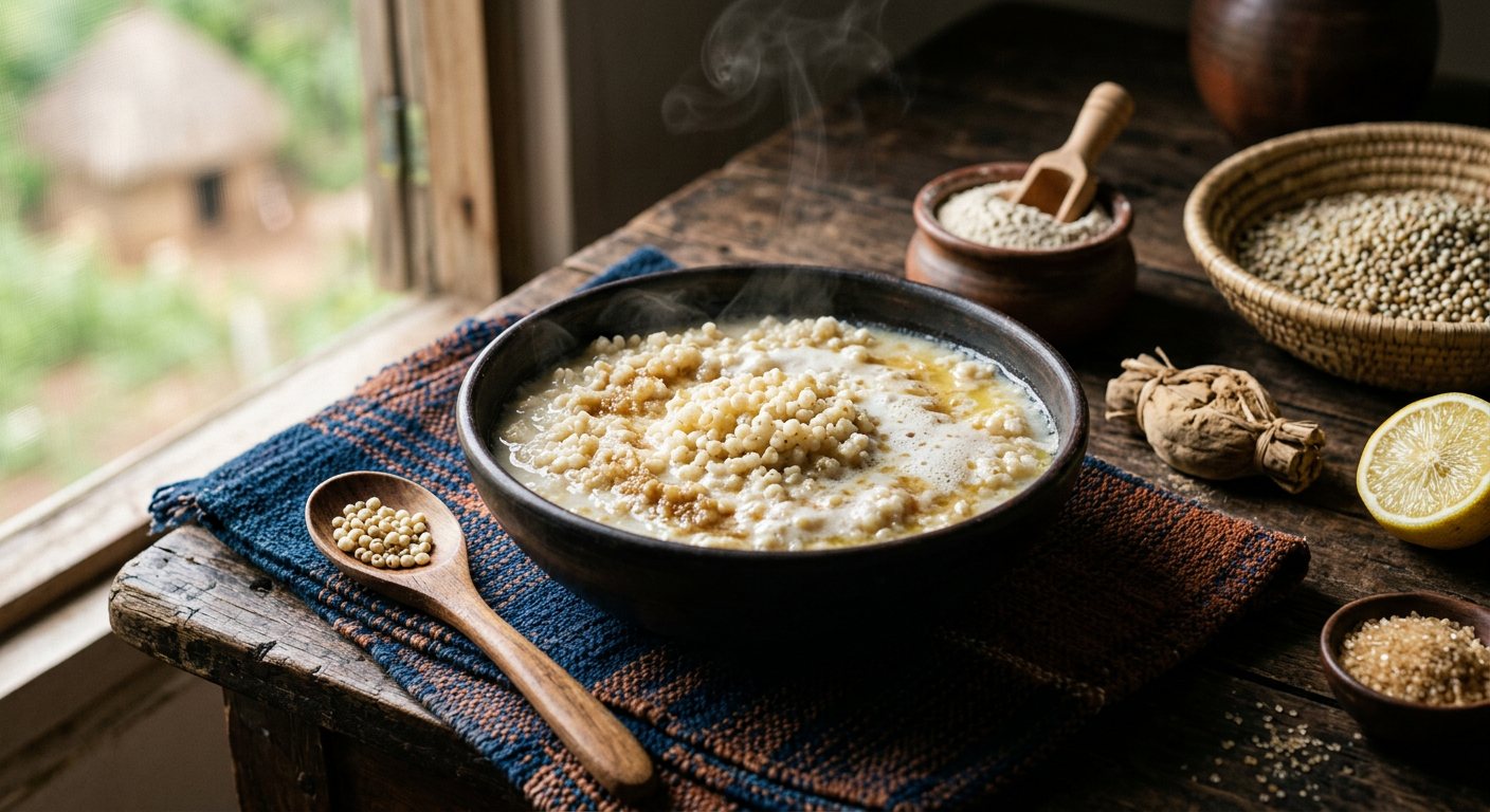 Monikhö (Steamed Rolled Millet Pearl Porridge) — Guinea