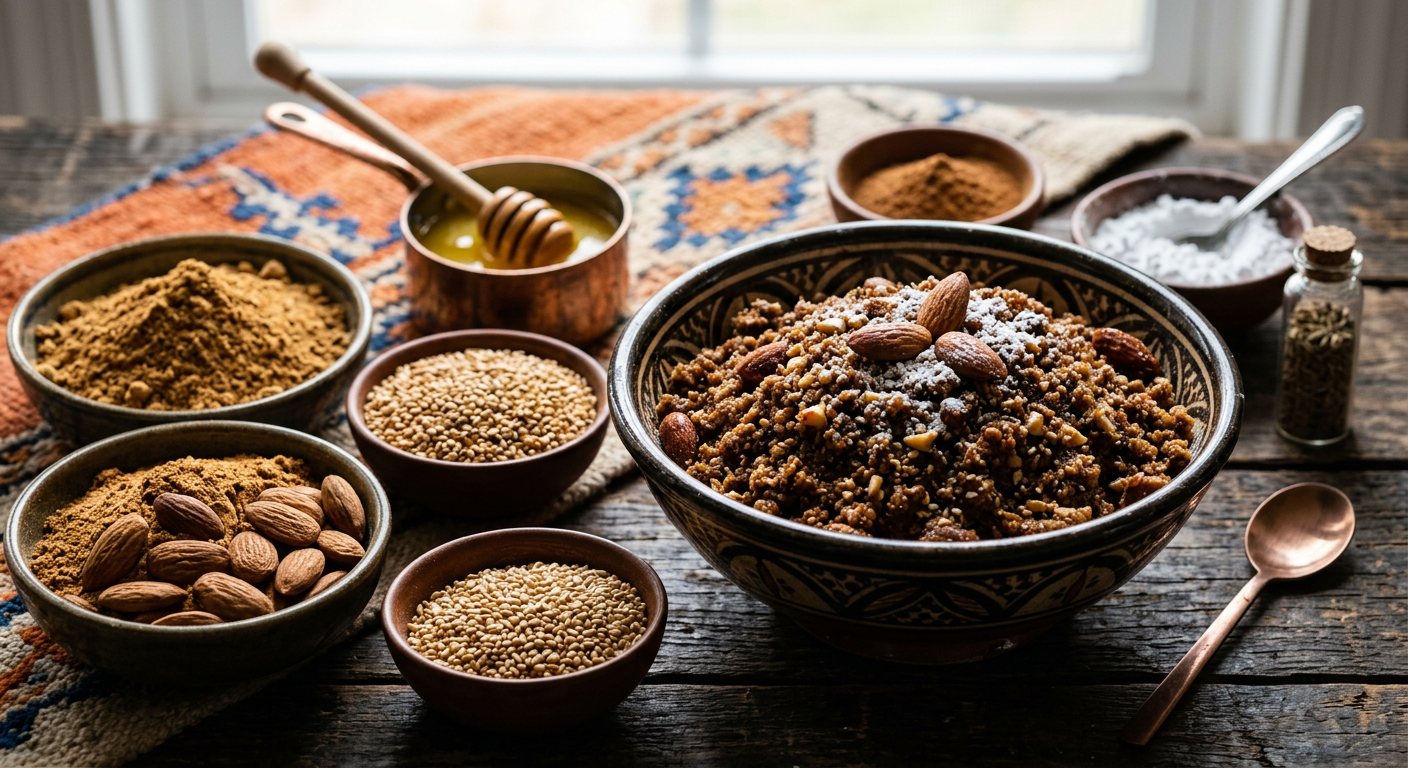 Sellou (Toasted Flour, Almond, and Sesame Confection) — Morocco