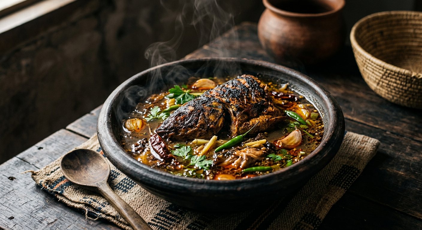 Bouillon de Poisson Fumé (Peppery Smoked River Fish Broth) — Central African Republic