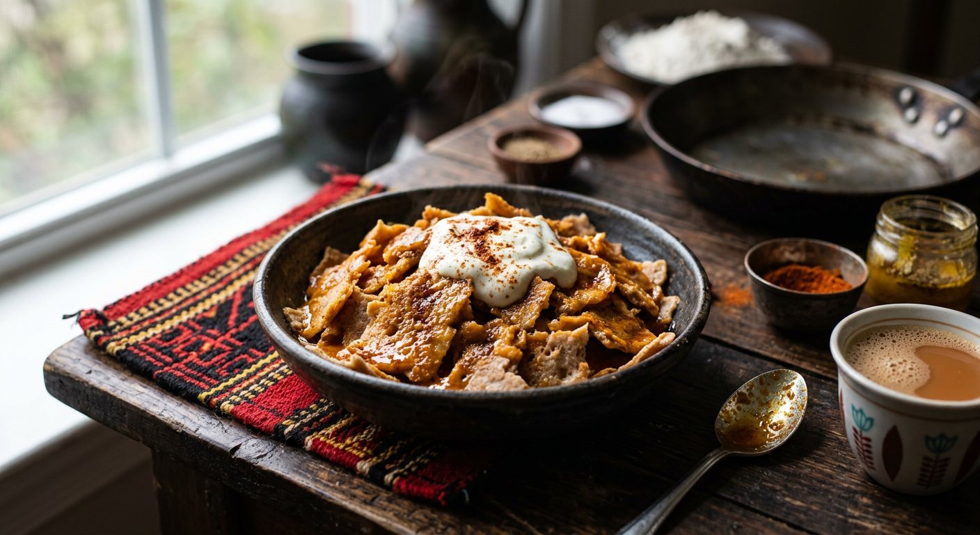 Kitcha Fit-fit (Torn Unleavened Flatbread Tossed in Spiced Ghee and Berbere) — Eritrea