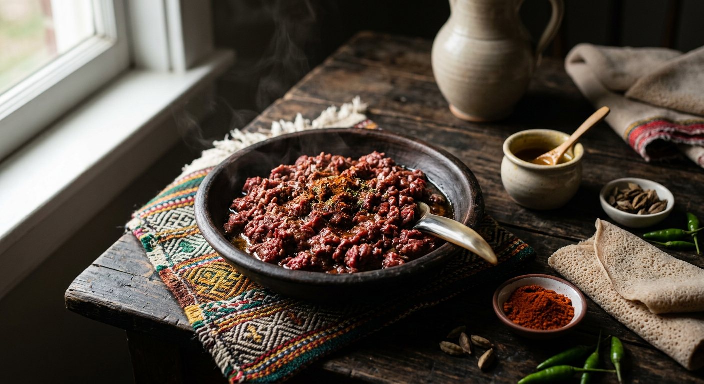 Kitfo (Ethiopian Steak Tartare with Spiced Butter and Mitmita) — Ethiopia