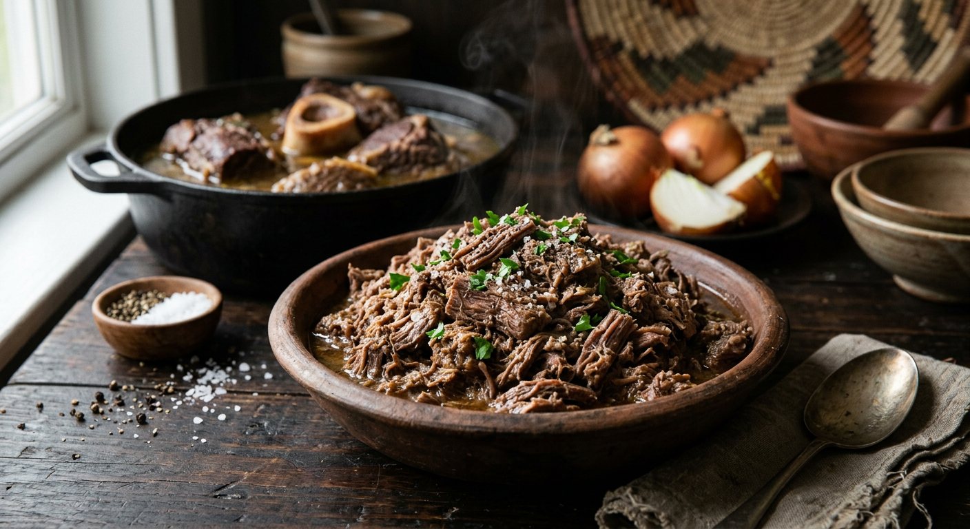 Seswaa (Botswanan Slow-Cooked Pounded Beef) — Botswana