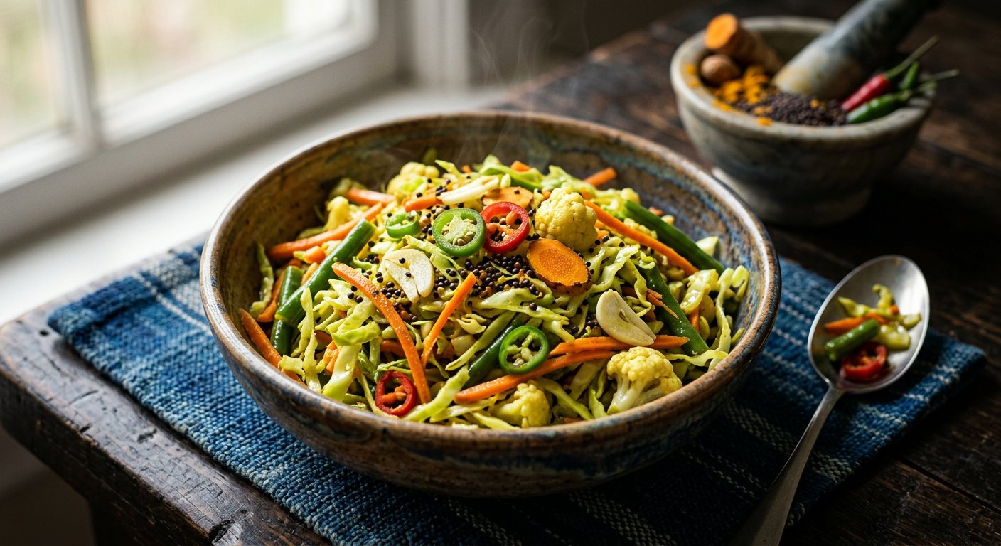 Achard de Légumes (Mustard-Pickled Vegetable Relish) — Mauritius