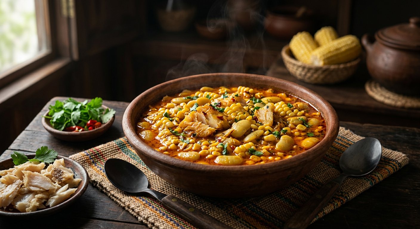 Succotash Ecuatoguineano (Bioko Corn, Lima Bean, and Salt Fish Stew) — Equatorial Guinea