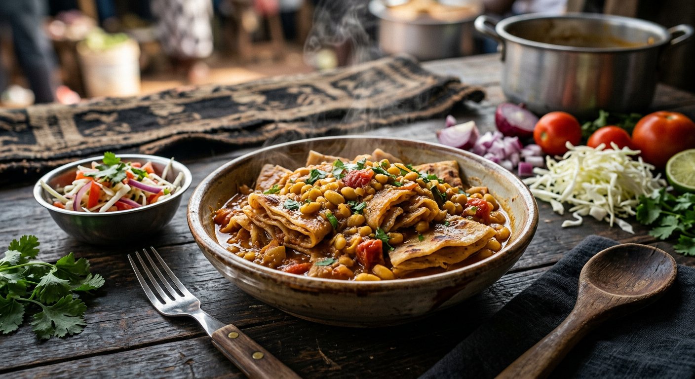 Kikomando (Sliced Flatbread Tossed with Fried Beans) — Uganda