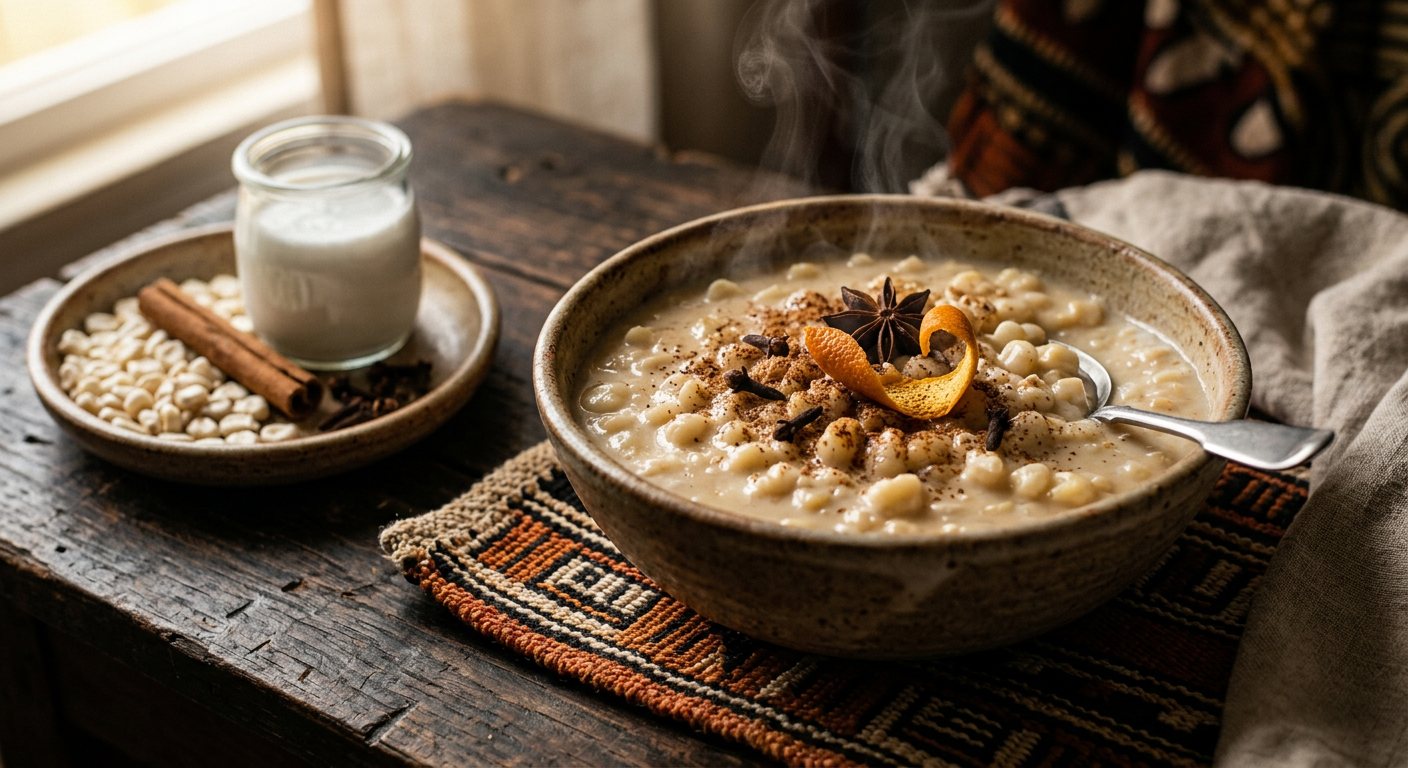 Kanjica Doce (Sweet Spiced White Corn Pudding) — Guinea-Bissau
