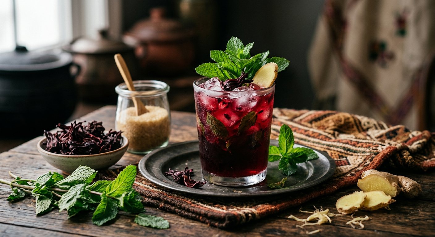Bissap (Spiced Hibiscus Flower and Mint Infusion) — Mauritania