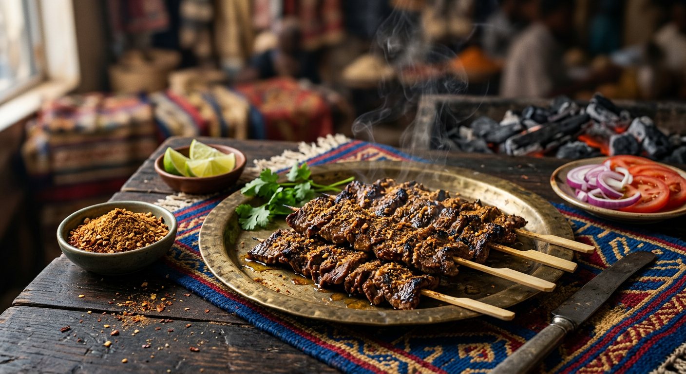 Agashe (Spiced Skewered Grilled Meat) — Sudan