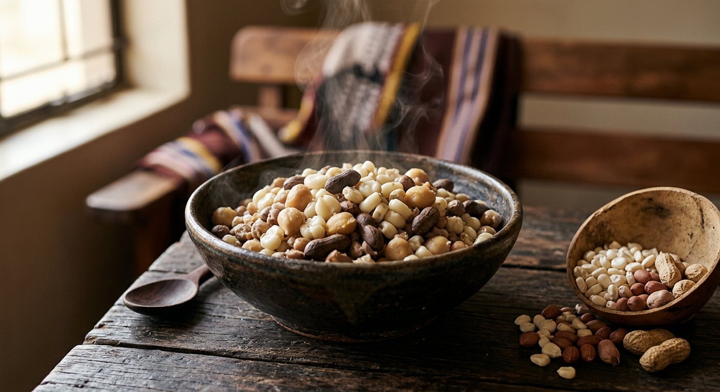 Tinkhobe (Boiled Whole Maize and Jugo Bean Mix) — Eswatini