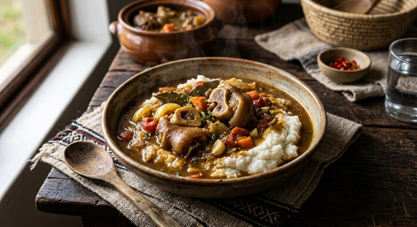 Lidvolo Lenkhomo (Slow-Simmered Cow Heels and Trotters) — Eswatini