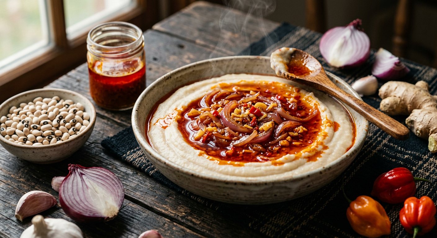 Adowè (Silky Peeled White Bean Puree with Red Palm Oil) — Benin