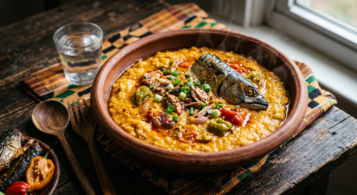 Mpoto Mpoto (Mashed Cocoyam Porridge with Dried Fish) — Ghana