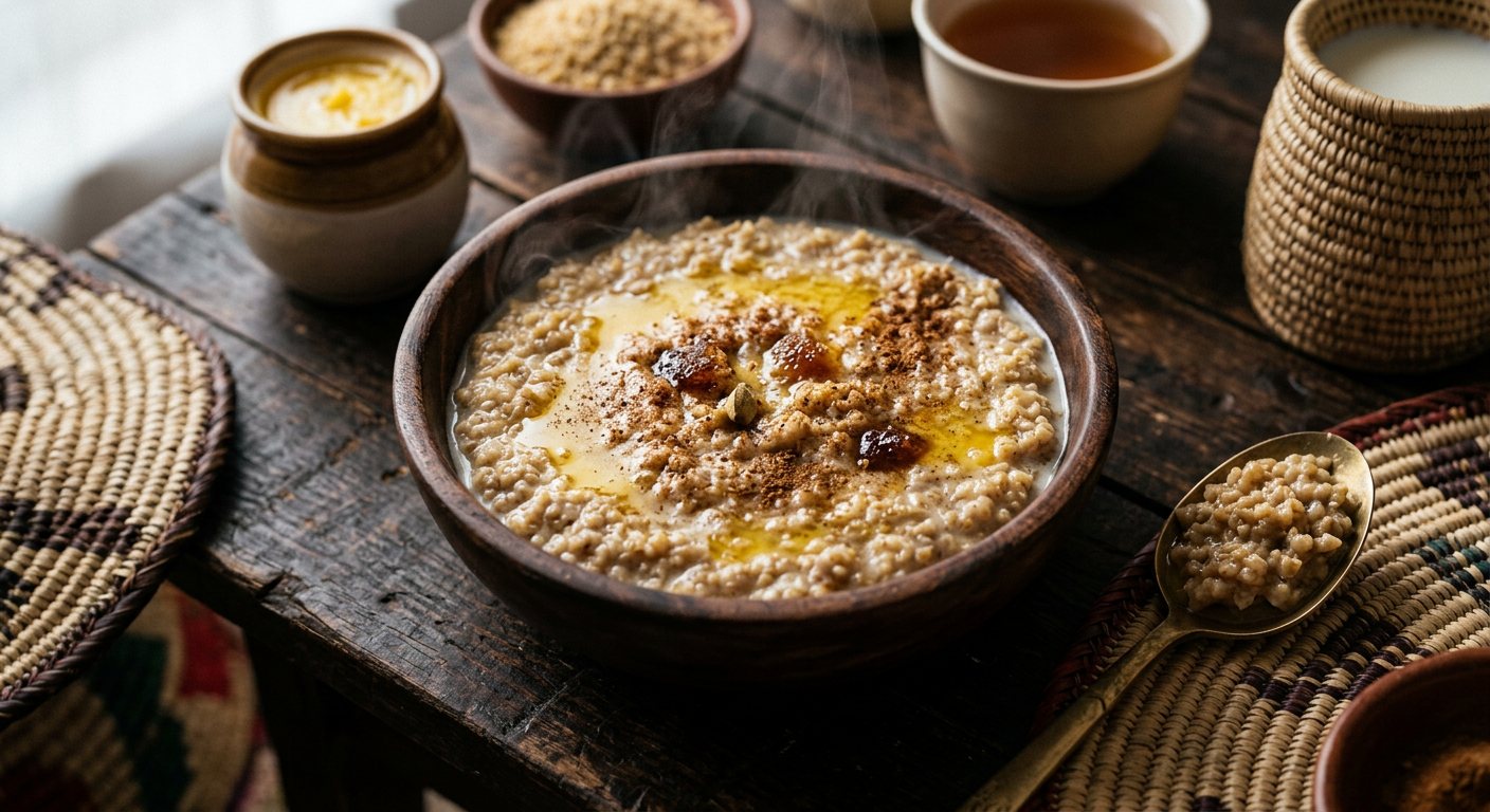 Qamadi (Cracked Wheat Porridge with Milk) — Somalia