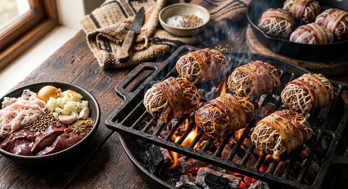 Skilpadjies (Minced Liver Wrapped in Caul Fat) — South Africa