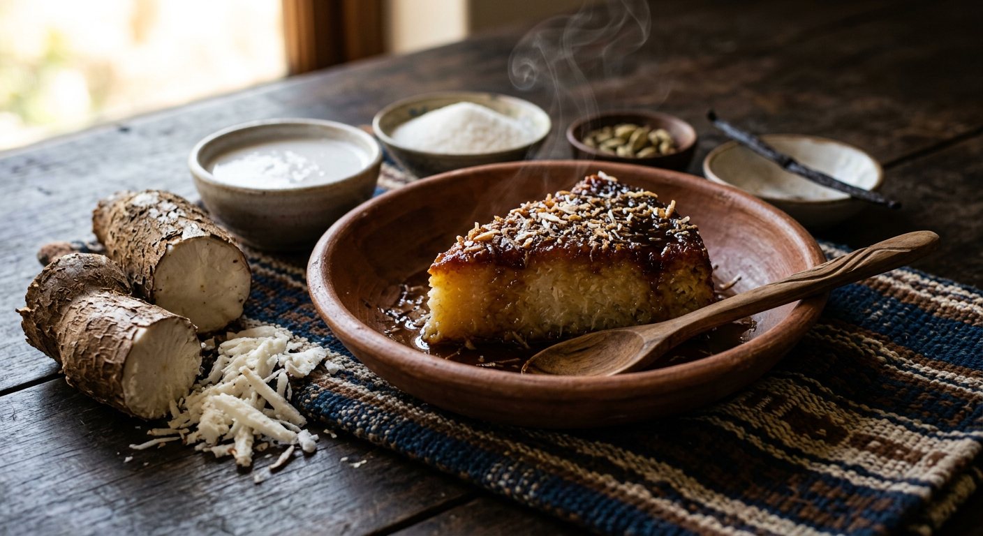 Pudim de Mandioca (Baked Fresh Cassava and Coconut Custard) — Mozambique