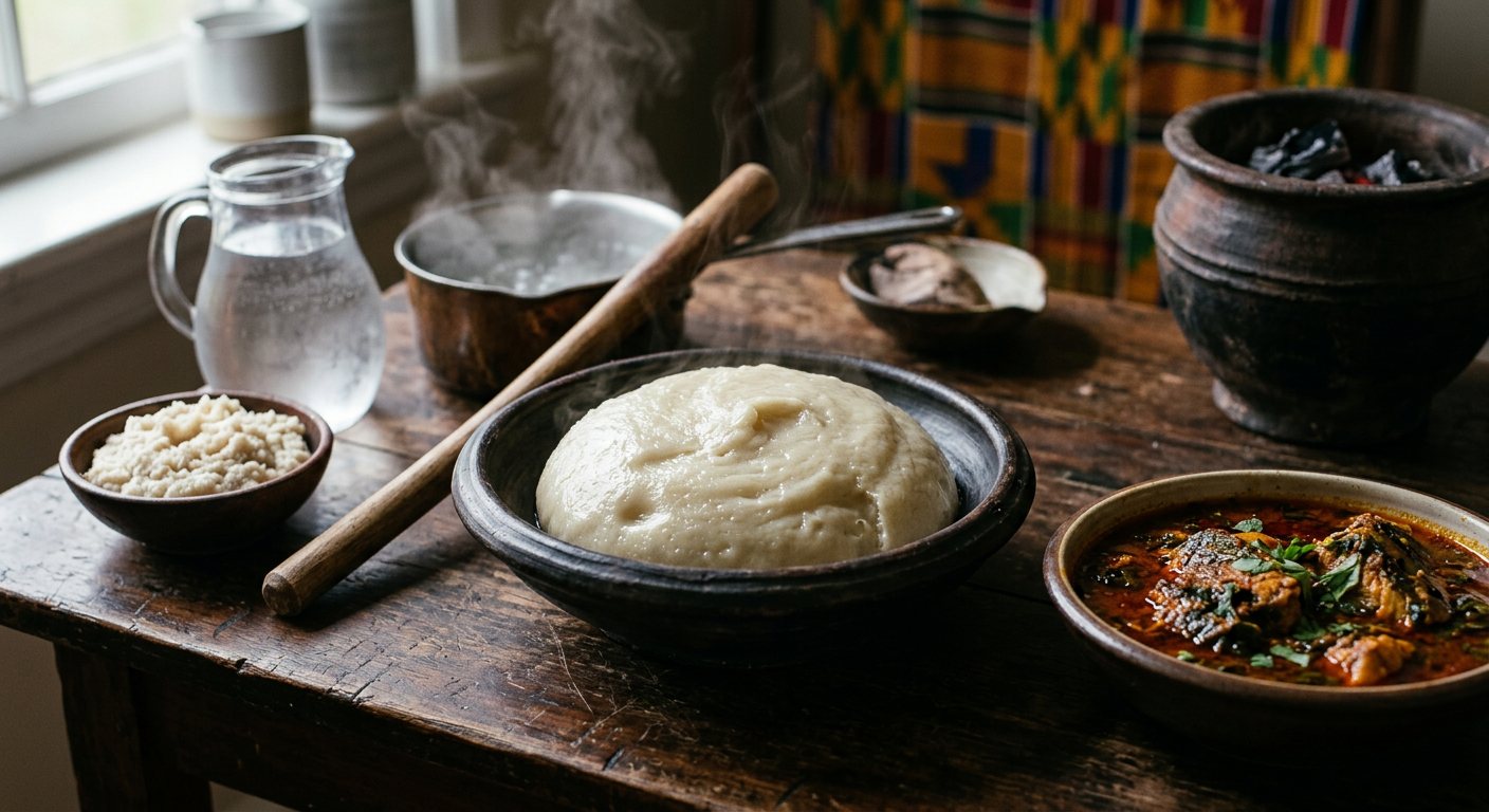 Foofoo (Pounded Fermented Cassava Mash) — Sierra Leone