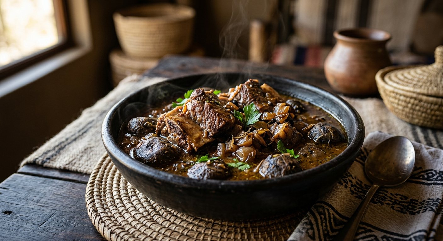 Tswii (Water Lily Tuber and Beef Stew) — Botswana