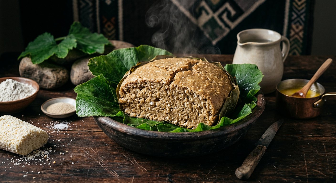 Leqebekoane (Basotho Steamed Maize Bread) — Lesotho