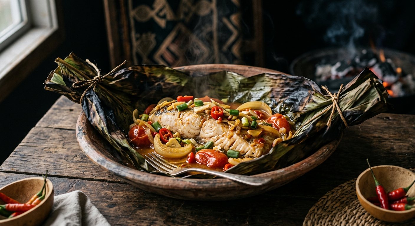 Maboké de Capitaine (River Fish Steamed in Marantaceae Leaves) — Republic of the Congo