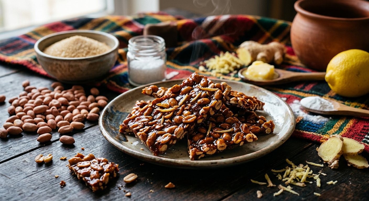 Pé-de-Moleque Angolano (Caramelized Peanut and Ginger Brittle) — Angola