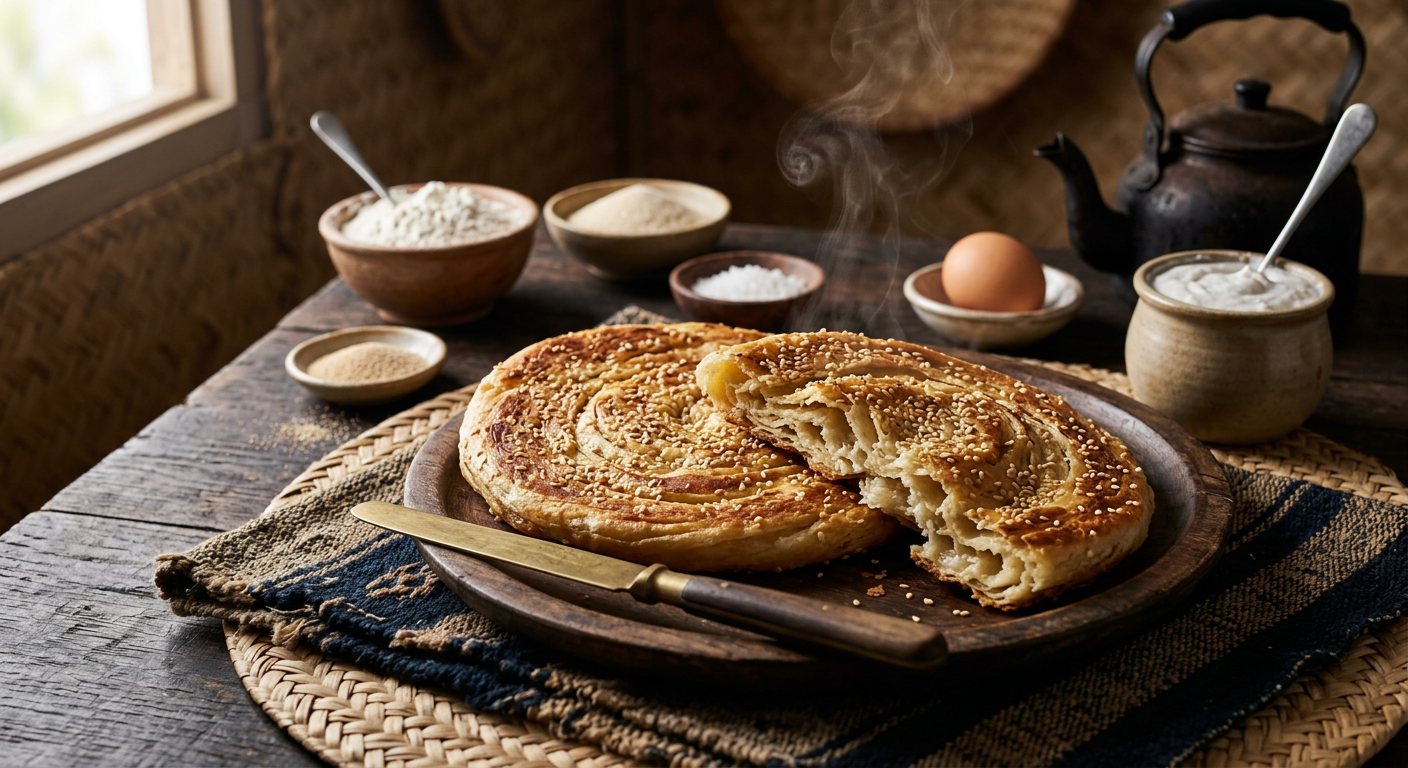 Mkatra Foutra (Layered Coconut Yeast Flatbread) — Comoros