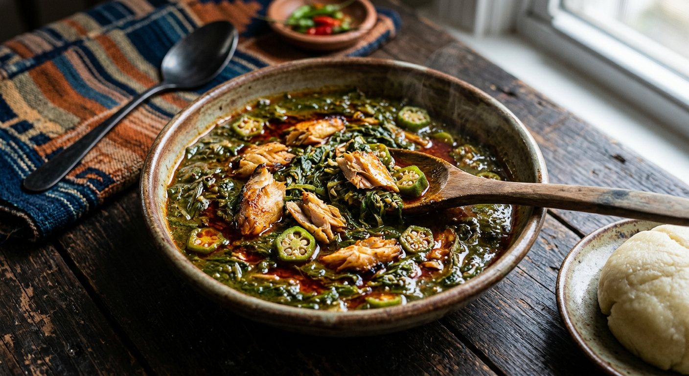 Caldo de Baguiche (Sorrel Leaf and Smoked Fish Stew) — Guinea-Bissau