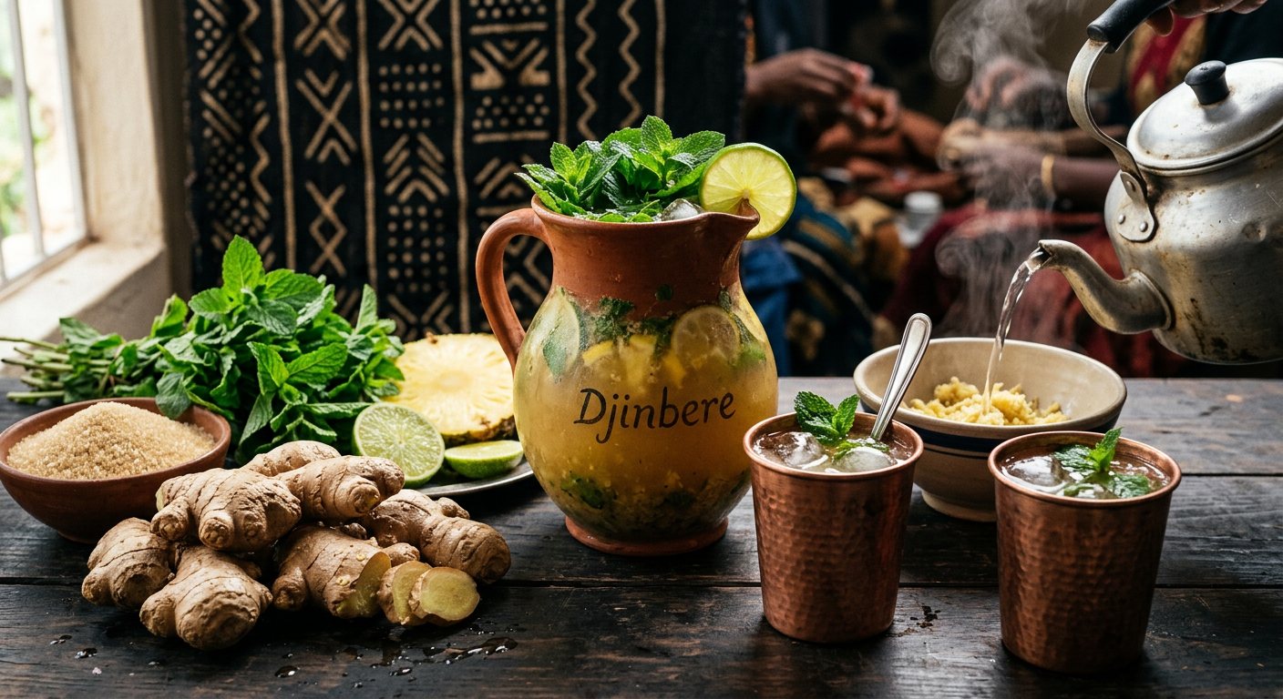 Djinbere (Pungent Ginger and Mint Cooler) — Mali