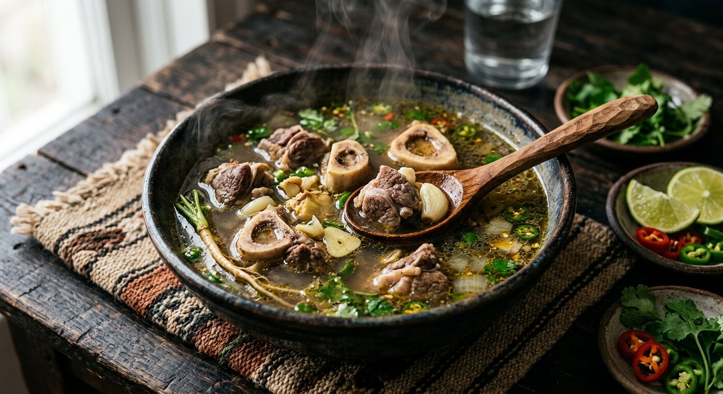 Supu ya Mbuzi (Spiced Clear Goat Meat Broth) — Uganda