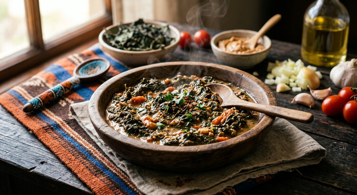 Morogo wa Dinawa (Dried Cowpea Leaf Relish) — Botswana