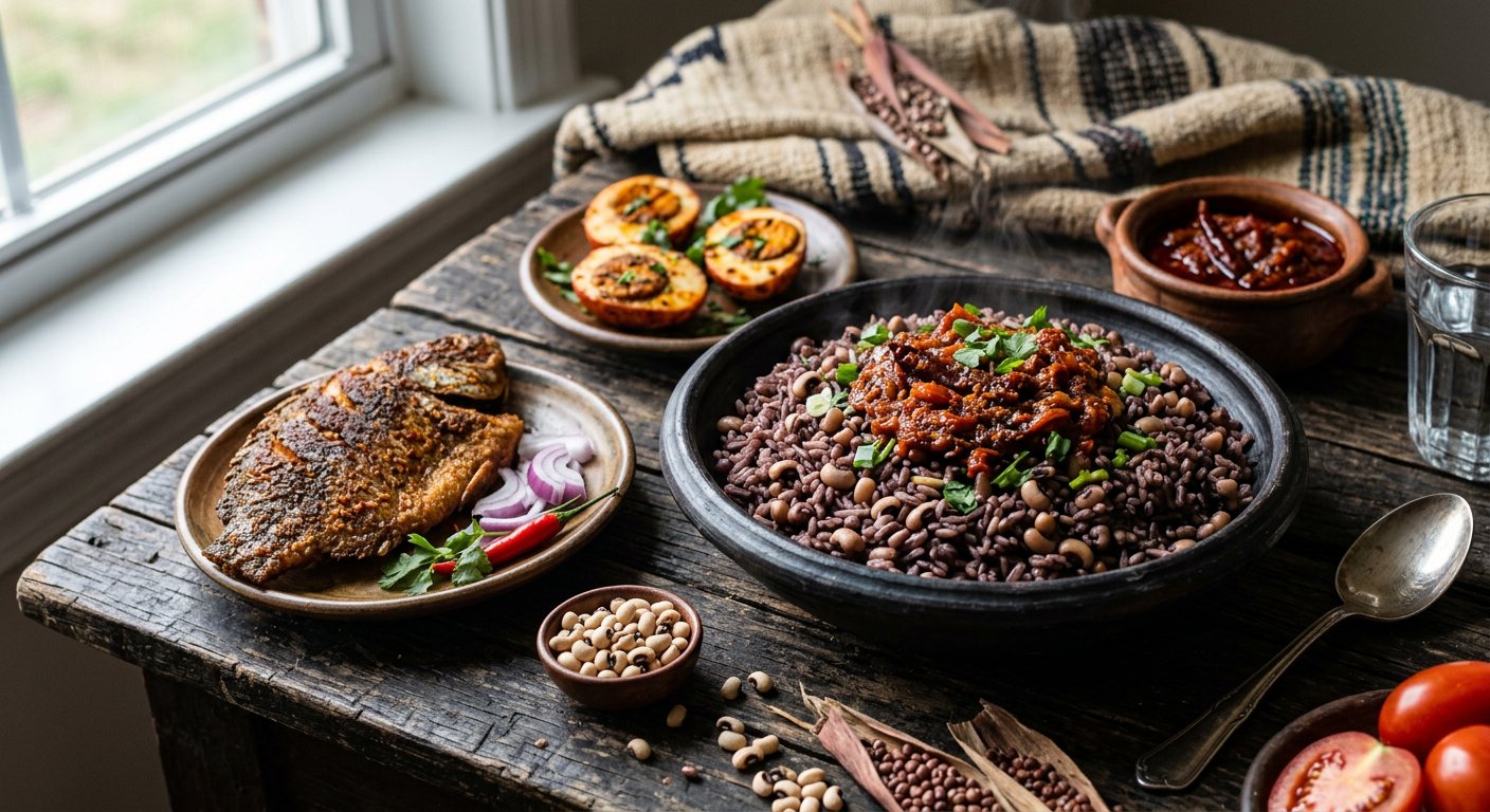 Ayimolou (Rice and Beans with Chili Stew) — Togo