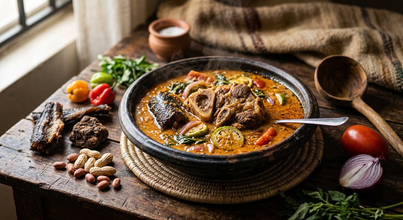 Miyan Geda (Slow-Simmered Groundnut and Beef Soup) — Niger