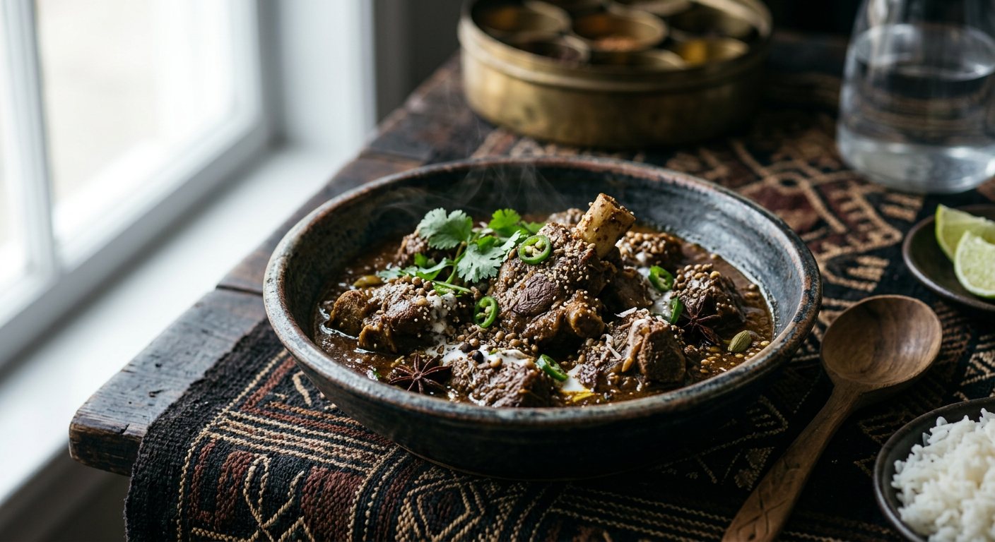 Chacuti de Cabrito (Slow-Braised Goat Xacuti Curry) — Mozambique