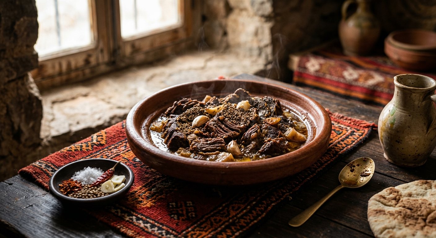 Khlii Algérien (Cured, Spiced, and Sun-Dried Beef Preserved in Suet) — Algeria