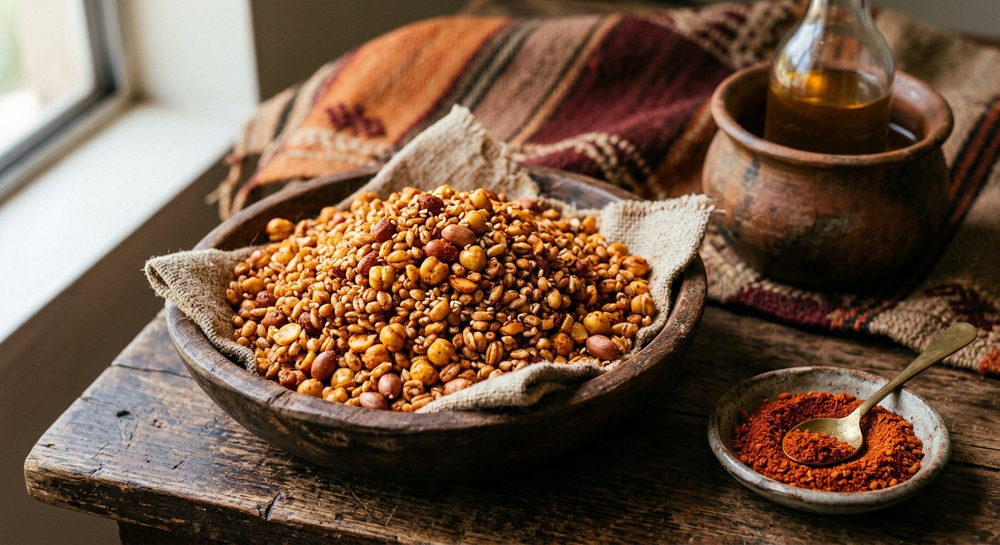 Kolo (Roasted Spiced Barley and Chickpea Snack) — Eritrea